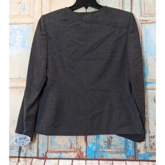 Sag Harbor Womens Size 16 Gray Long Sleeve Mid Length One Piece Suit Jacket - Picture 3 of 10